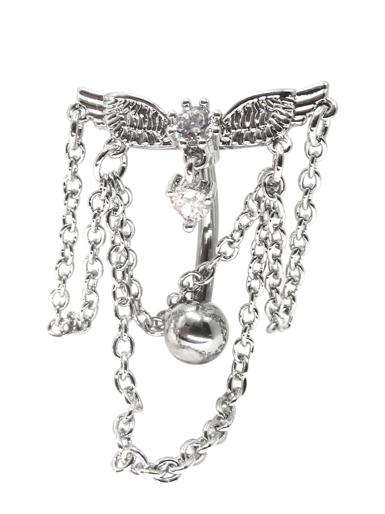 RHODIUM PLATED BELLY PIERCING