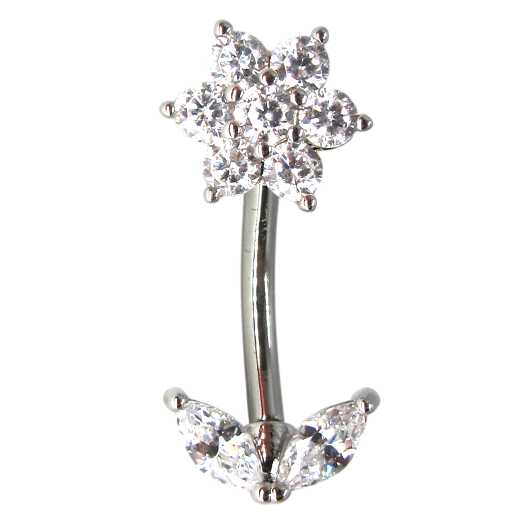 RHODIUM PLATED BELLY PIERCING