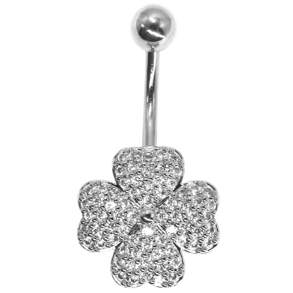 RHODIUM PLATED BELLY PIERCING