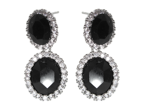 [2100701244081] RHODIUM PLATED EARRINGS