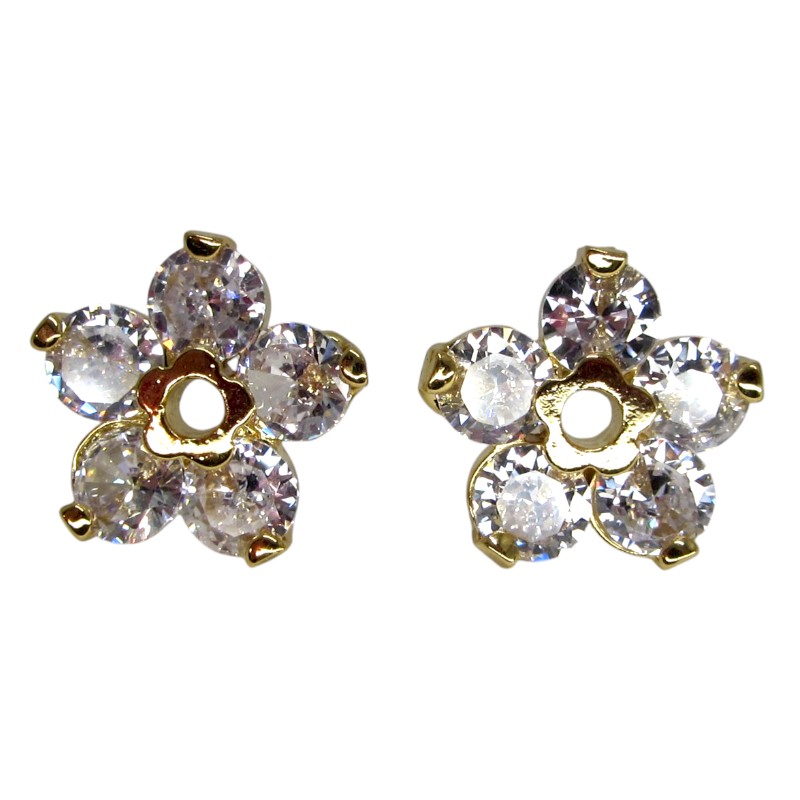 14K GOLD PLATED EARRINGS WITH SILVER NEEDLE