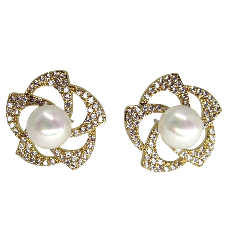 14K GOLD PLATED EARRINGS WITH SILVER NEEDLE