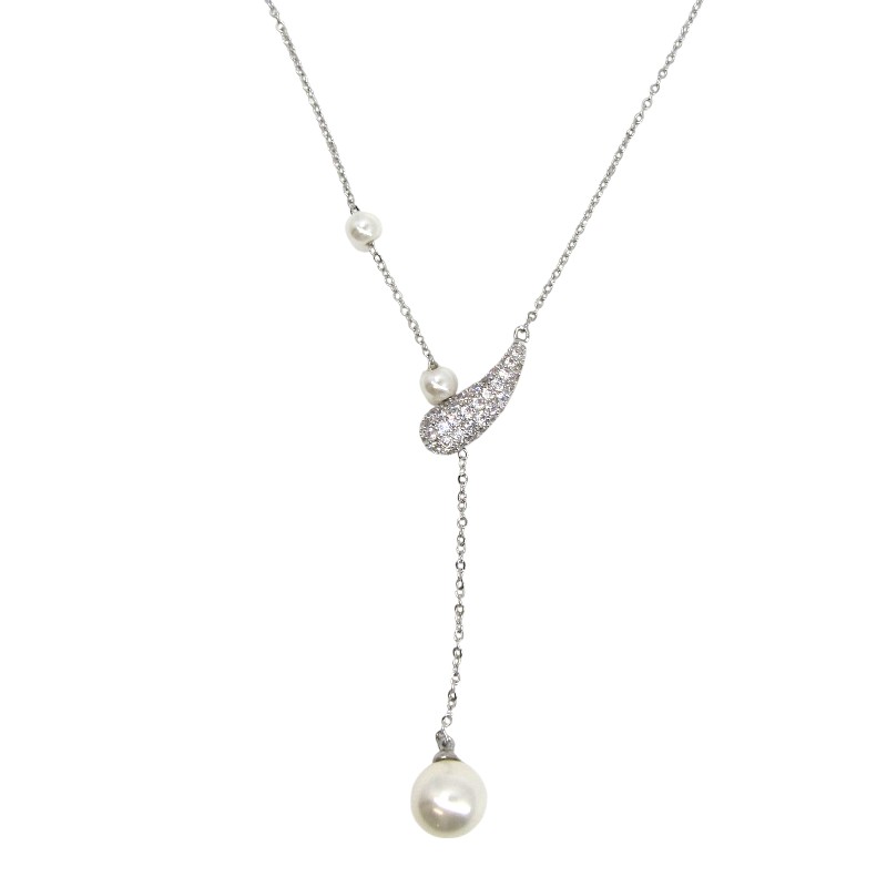 RHODIUM PLATED NECKLACE 