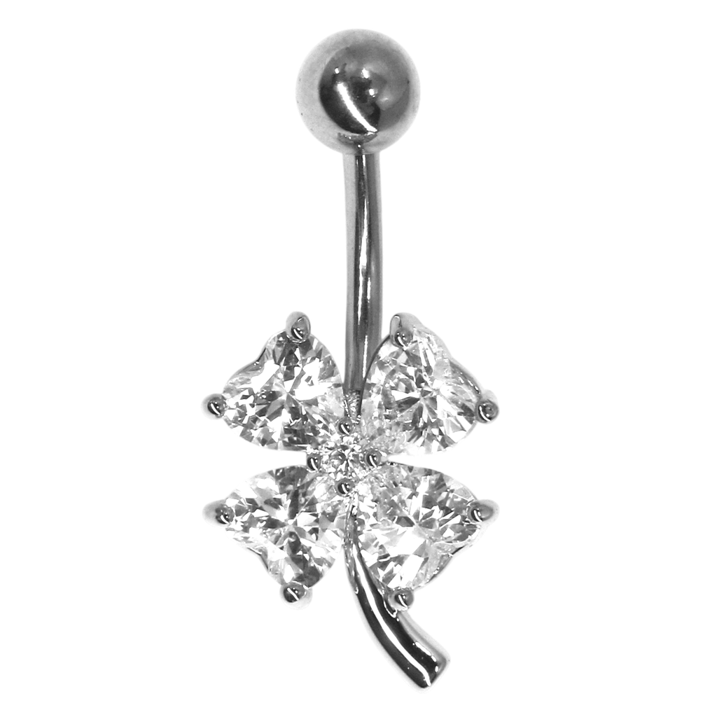 RHODIUM PLATED BELLY PIERCING