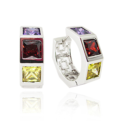 18K WHITE GOLD PLATED EARRINGS