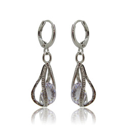 18K WHITE GOLD PLATED EARRINGS     