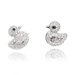 18K WHITE GOLD PLATED EARRINGS