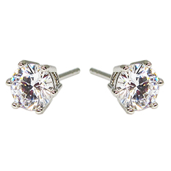 [2100701192528] RHODIUM PLATED EARRINGS