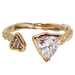 [2140101199673] 18K GOLD PLATED RING
