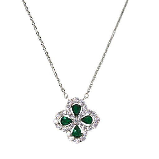 [2110701218593] RHODIUM PLATED NECKLACE