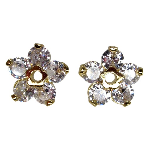 [2100701221174] 14K GOLD PLATED EARRINGS WITH SILVER NEEDLE
