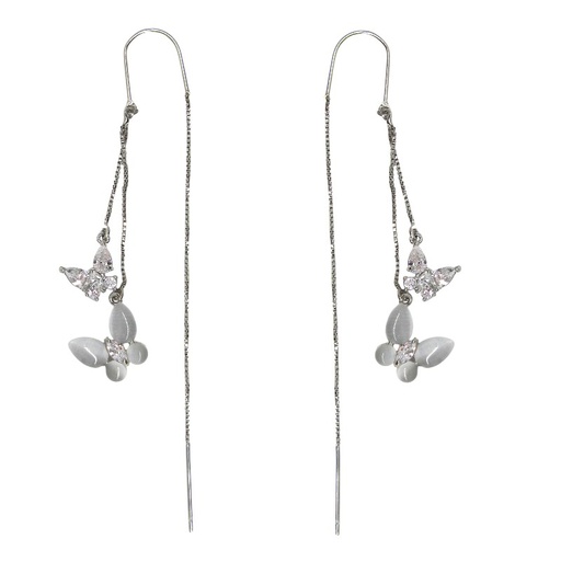[2100701230640]  RHODIUM PLATED EARRINGS