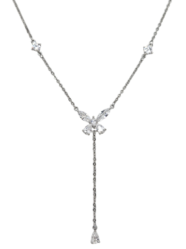 [2110701246190] RHODIUM PLATED NECKLACE