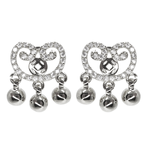 [2100701263327] RHODIUM PLATED EARRINGS
