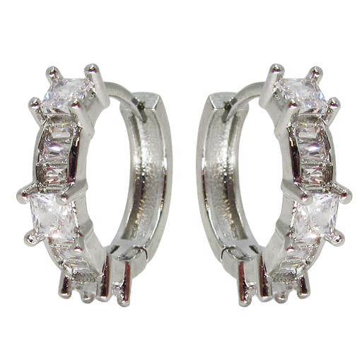 [2100701263341] RHODIUM PLATED EARRINGS