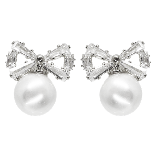 [2100701263624] RHODIUM PLATED EARRINGS