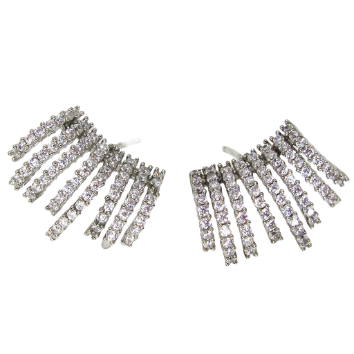 [2100701264096] RHODIUM PLATED EARRINGS