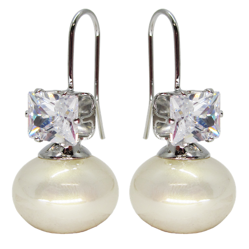[2100701265529] RHODIUM PLATED EARRINGS