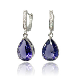 [2100401077620] 18K WHITE GOLD PLATED EARRINGS