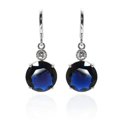 [210040107854] 18K WHITE GOLD PLATED EARRINGS