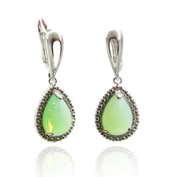 [210070004208] 18K WHITE GOLD PLATED EARRINGS  