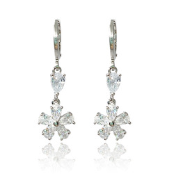[2100700079882] 18K WHITE GOLD PLATED EARRINGS  