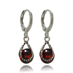 [2100700131320] 18K WHITE GOLD PLATED EARRINGS  