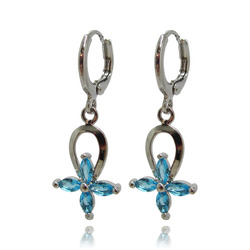 [2100700131566] 18K WHITE GOLD PLATED EARRINGS   