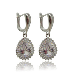 [2100700132174] 18K WHITE GOLD PLATED EARRINGS