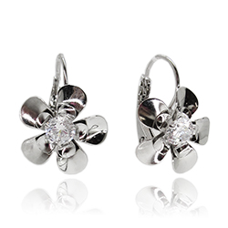 [210070014580] RHODIUM PLATED EARRINGS
