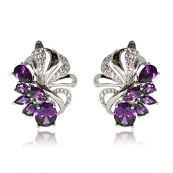 [210070016058] RHODIUM PLATED EARRINGS