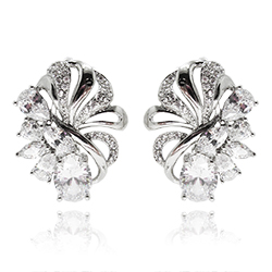 [2100700160658] RHODIUM PLATED EARRINGS