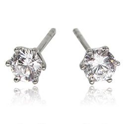[210070017833] 18K WHITE GOLD PLATED EARRINGS  