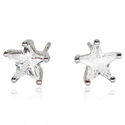 [210070017840] 18K WHITE GOLD PLATED EARRINGS