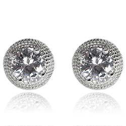 [210070020093] RHODIUM PLATED EARRINGS
