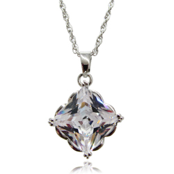 [2110700026380] 18K WHITE GOLD PLATED NECKLACE