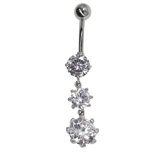 [2130100040472] PALLADIUM PLATED BELLY PIERCING         
